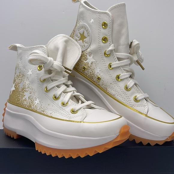 Converse WMNS RUN STAR HIKE HI VINTAGE WHITE/VINTAGE WHITE A12900C Platforms Sne - Picture 5 of 16